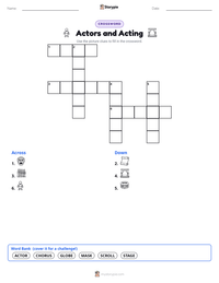 Actors and Acting printable worksheet preview