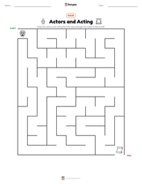 Actors and Acting printable worksheet preview