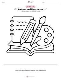Authors and Illustrators coloring page for kids
