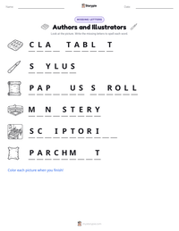 Authors and Illustrators printable worksheet preview