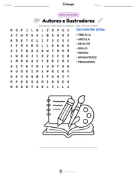 Vista previa de la hoja de trabajo imprimible de Autores e Ilustradores