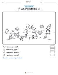 American Robin printable worksheet preview