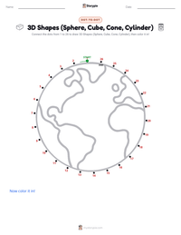 3D Shapes (Sphere, Cube, Cone, Cylinder) printable worksheet preview