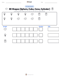 3D Shapes (Sphere, Cube, Cone, Cylinder) printable worksheet preview