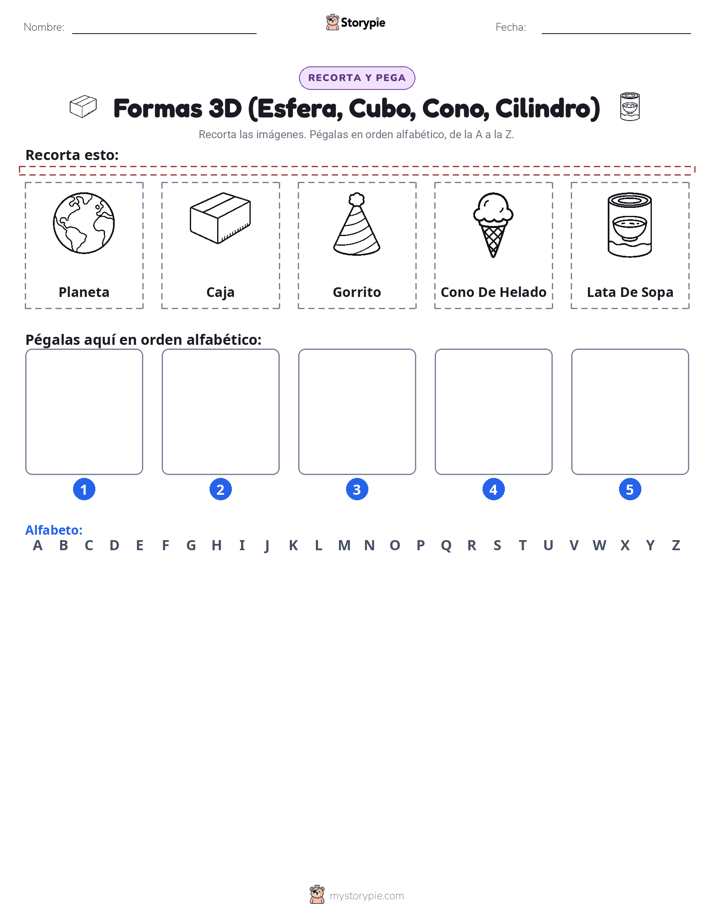 Cortar y Pegar el Alfabeto