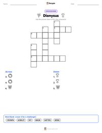 Dionysus printable worksheet preview
