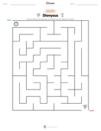 Dionysus afdrukbare werkblad voorbeeld