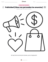 Página para colorear de Publicidad (Cómo nos persuaden los anuncios) para niños