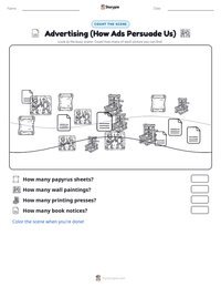 Advertising (How Ads Persuade Us) printable worksheet preview