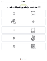Advertising (How Ads Persuade Us) printable worksheet preview