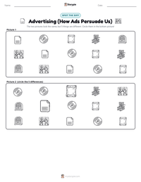 Advertising (How Ads Persuade Us) printable worksheet preview