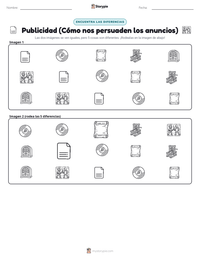 Vista previa de la hoja de trabajo imprimible de Publicidad (Cómo nos persuaden los anuncios)