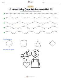 Advertising (How Ads Persuade Us) printable worksheet preview