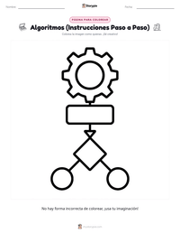 Vista previa de la hoja de trabajo imprimible de Algoritmos (Instrucciones Paso a Paso)