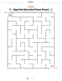 Anteprima della scheda stampabile di Algoritmi (Istruzioni Passo-Passo)