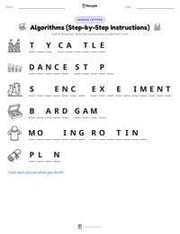 Algorithms (Step-by-Step Instructions) printable worksheet preview