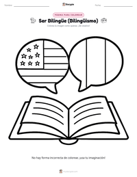 Página para colorear de Ser Bilingüe (Bilingüismo) para niños