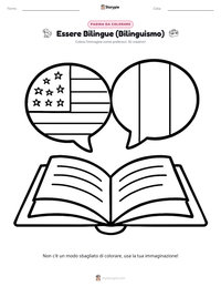 Pagina da colorare di Essere Bilingue (Bilinguismo) per bambini