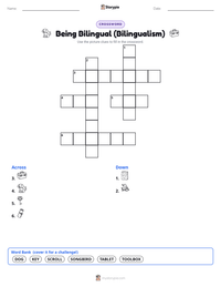 Being Bilingual (Bilingualism) printable worksheet preview