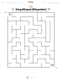 Being Bilingual (Bilingualism) printable worksheet preview