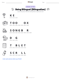 Being Bilingual (Bilingualism) printable worksheet preview