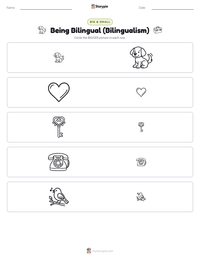 Being Bilingual (Bilingualism) printable worksheet preview