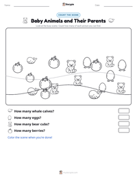 Baby Animals and Their Parents printable worksheet preview