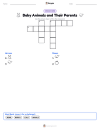 Baby Animals and Their Parents printable worksheet preview