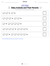 Baby Animals and Their Parents printable worksheet preview