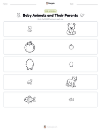 Baby Animals and Their Parents printable worksheet preview