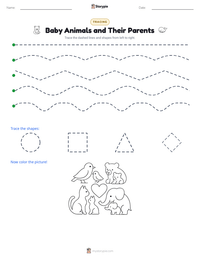 Baby Animals and Their Parents printable worksheet preview