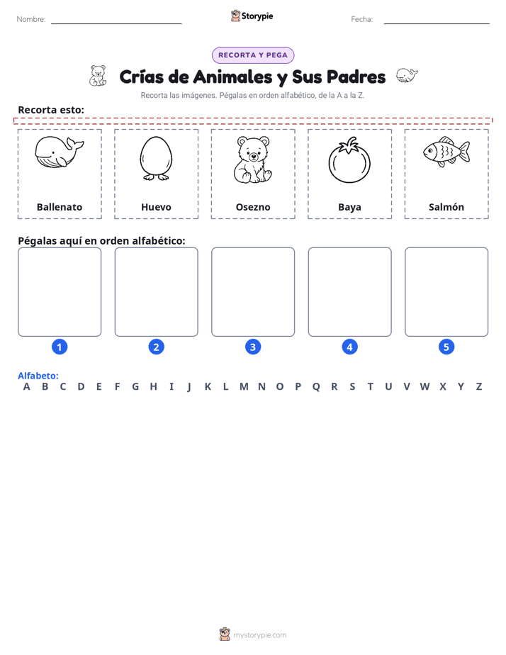 Cortar y Pegar el Alfabeto