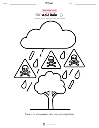 Acid Rain coloring page for kids