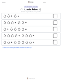 Vista previa de la hoja de trabajo imprimible de Lluvia Ácida