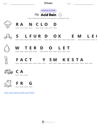 Acid Rain printable worksheet preview