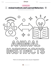 Animal Instincts and Learned Behaviors coloring page for kids