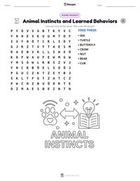 Animal Instincts and Learned Behaviors printable worksheet preview