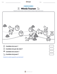 Aperçu de la feuille de travail imprimable Winnie l'ourson