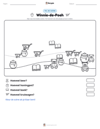 Winnie-de-Poeh afdrukbare werkblad voorbeeld