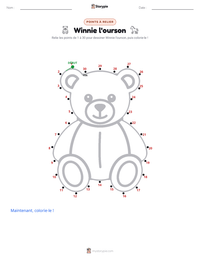 Aperçu de la feuille de travail imprimable Winnie l'ourson