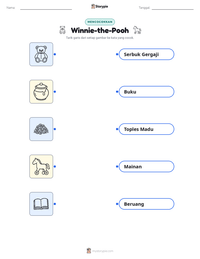 Prabaca lembar kerja cetak Winnie-the-Pooh