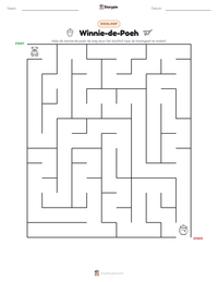 Winnie-de-Poeh afdrukbare werkblad voorbeeld