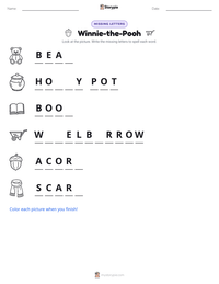 Winnie-the-Pooh printable worksheet preview