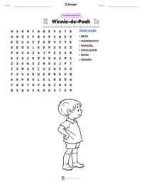 Winnie-de-Poeh afdrukbare werkblad voorbeeld