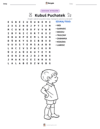 Podgląd drukowalnego arkusza ćwiczeń Kubuś Puchatek