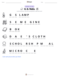 H. G. Wells printable worksheet preview