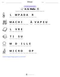 Aperçu de la feuille de travail imprimable H. G. Wells