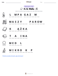 Podgląd drukowalnego arkusza ćwiczeń H. G. Wells