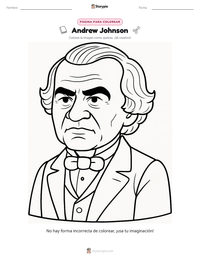 Página para colorear de Andrew Johnson para niños