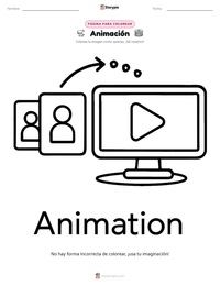 Vista previa de la hoja de trabajo imprimible de Animación